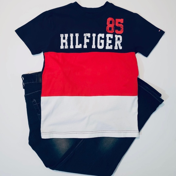 Tommy Hilfiger Short-Sleeve Tee NWT Boy/'s // Youth Girls T Shirt ColorBlock